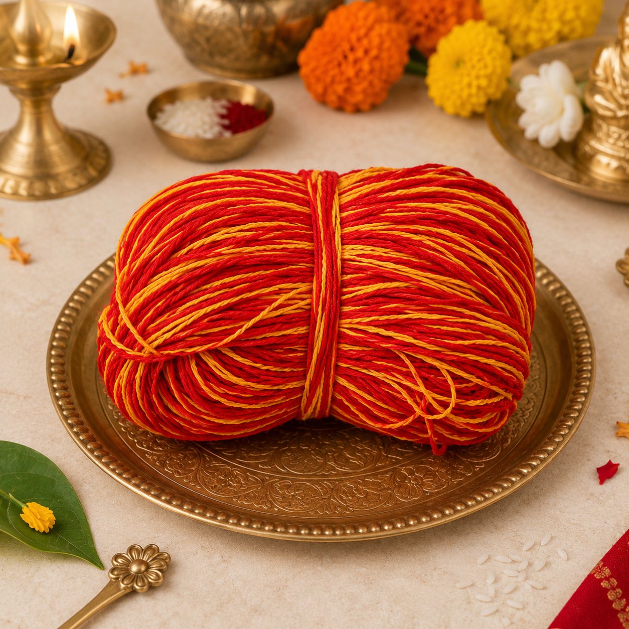 MahalaxmiVastu Energised Moli (Kalava) | Sacred Puja Thread for Worship, Rituals & Protection
