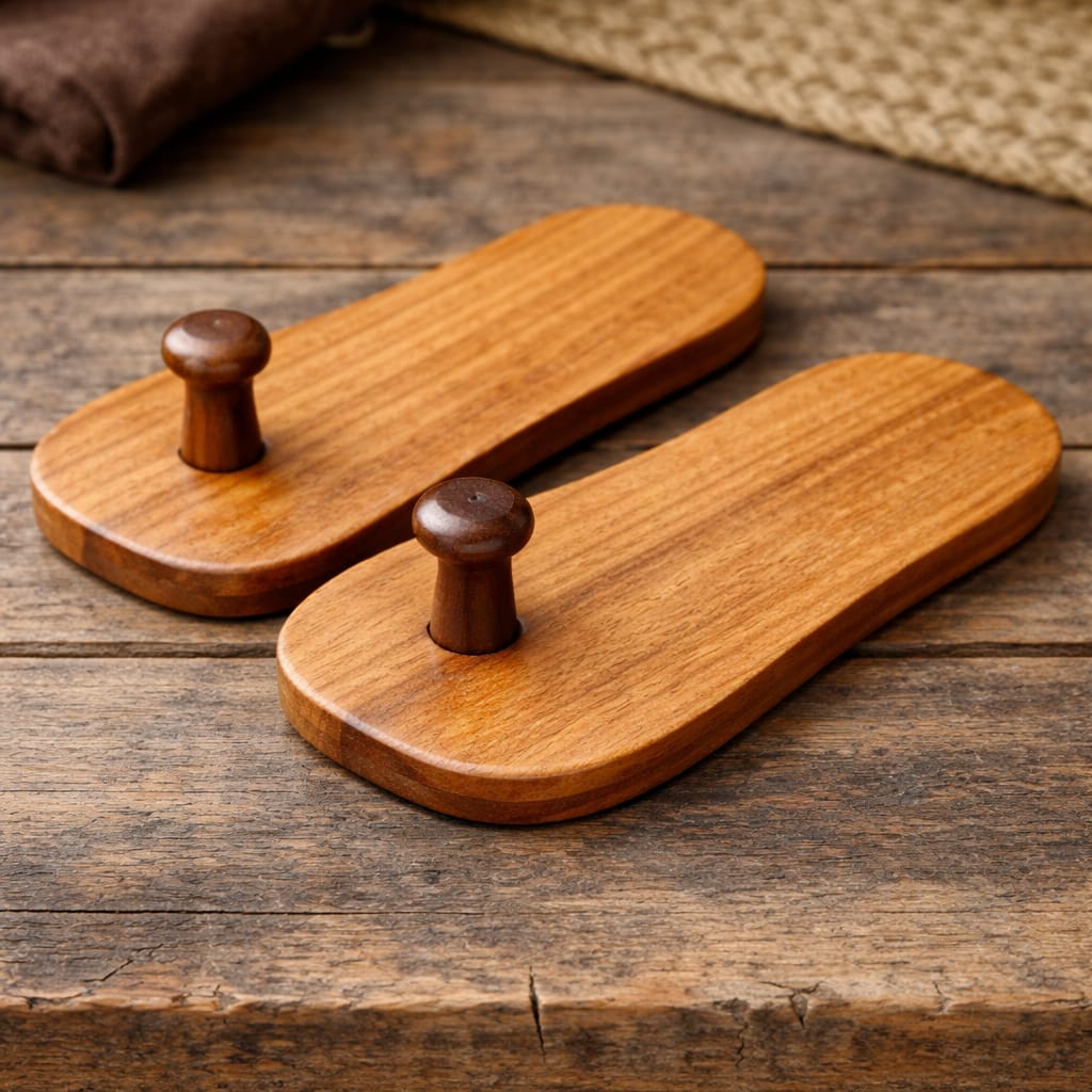 MahalaxmiVastu Energised Wooden Khadau (Paduka) | Traditional Spiritual Sandals