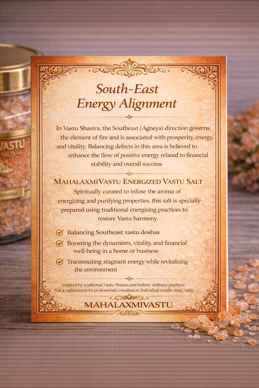 MAHALAXMIVASTU  SouthEast Energy Alignment Energized Vastu Salt– 350 gms