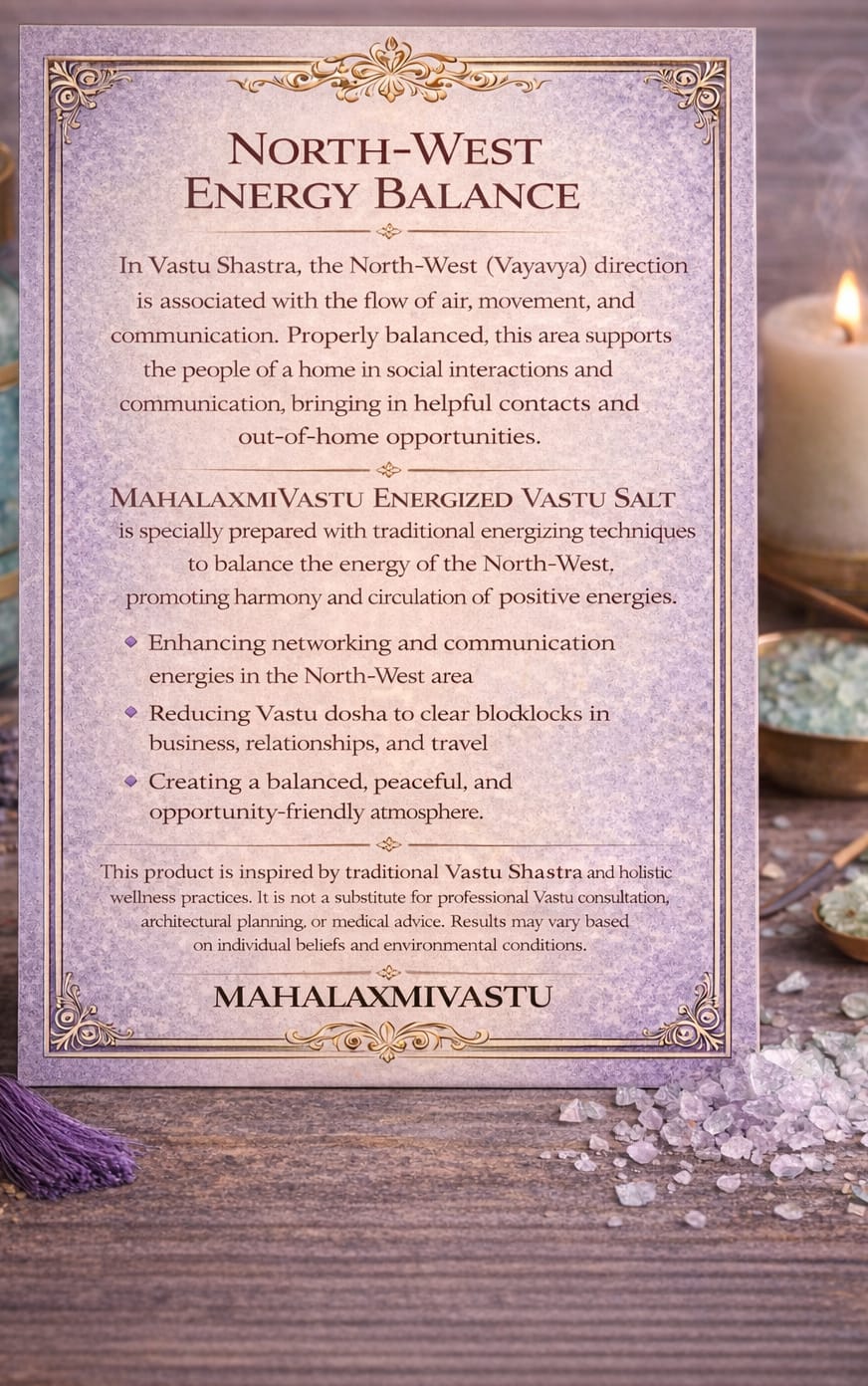 MAHALAXMIVASTU North West Energy Balance Energized Vastu Salt – 350 gms
