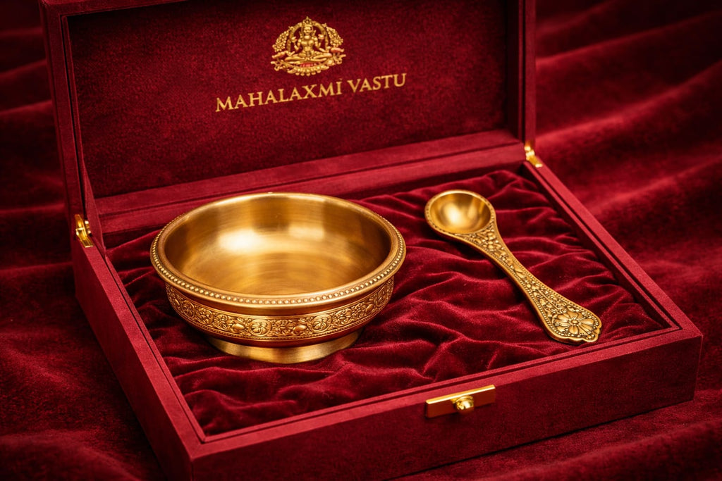 Mahalaxmi Vastu Energized Brass Bowl with Spoon (Special Combo Offer)