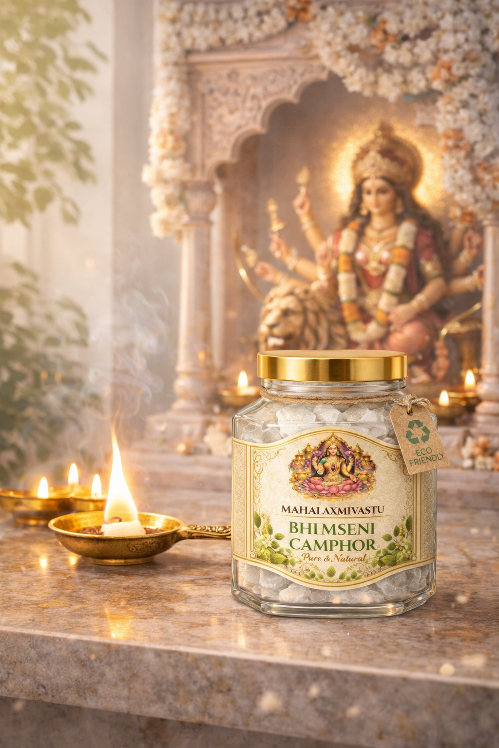 Mahalaxmivastu Bhimseni camphor 200gms(Premium Glass Jar)