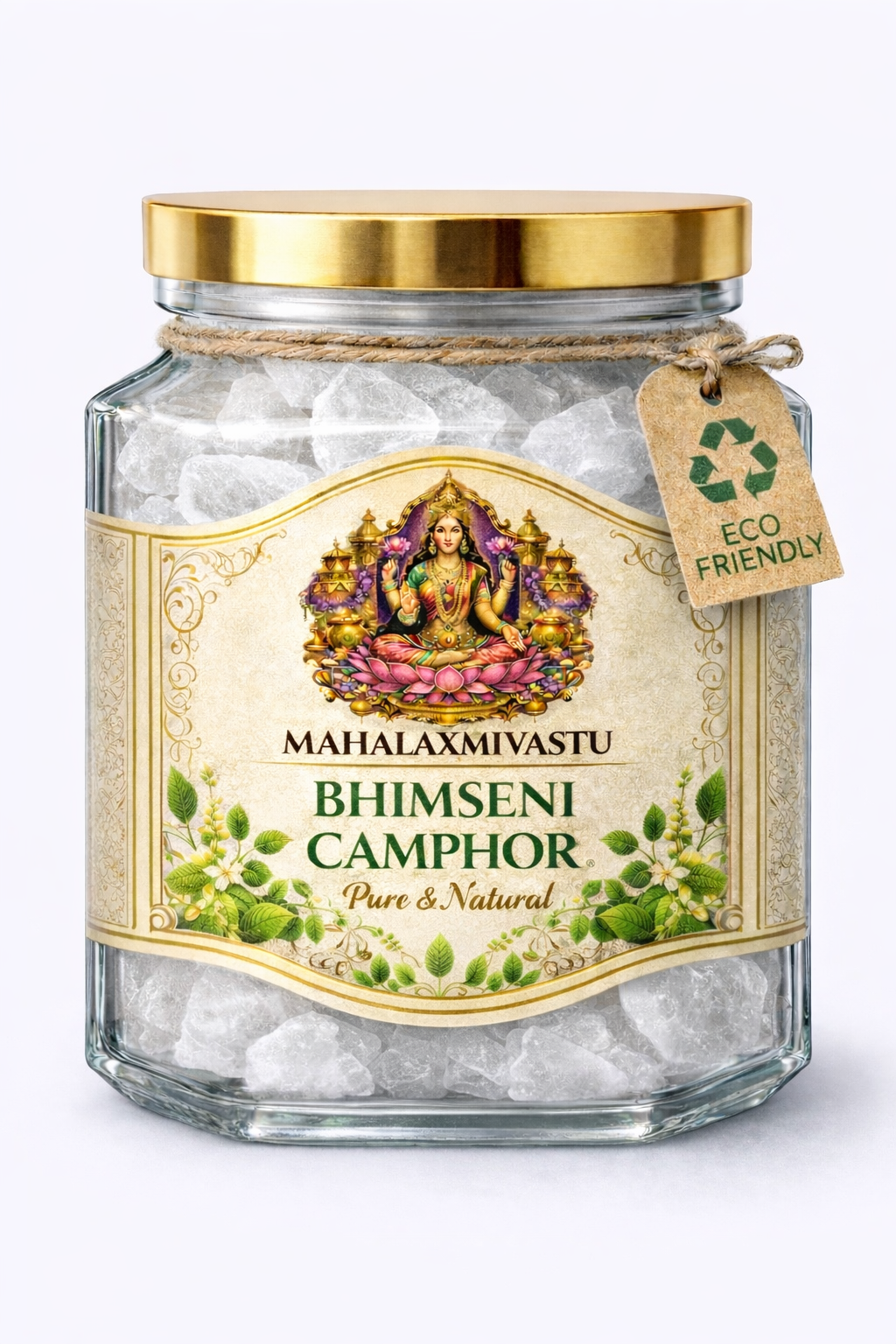 Mahalaxmivastu Bhimseni camphor 200gms(Premium Glass Jar)
