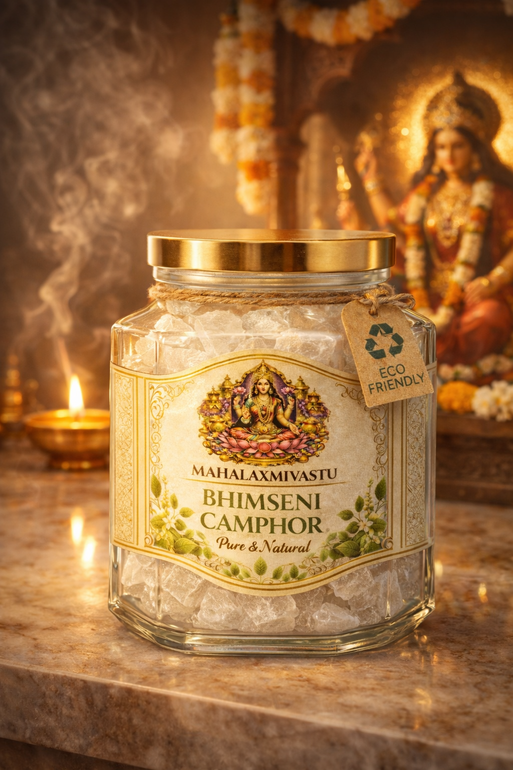 Mahalaxmivastu Bhimseni camphor 200gms(Premium Glass Jar)