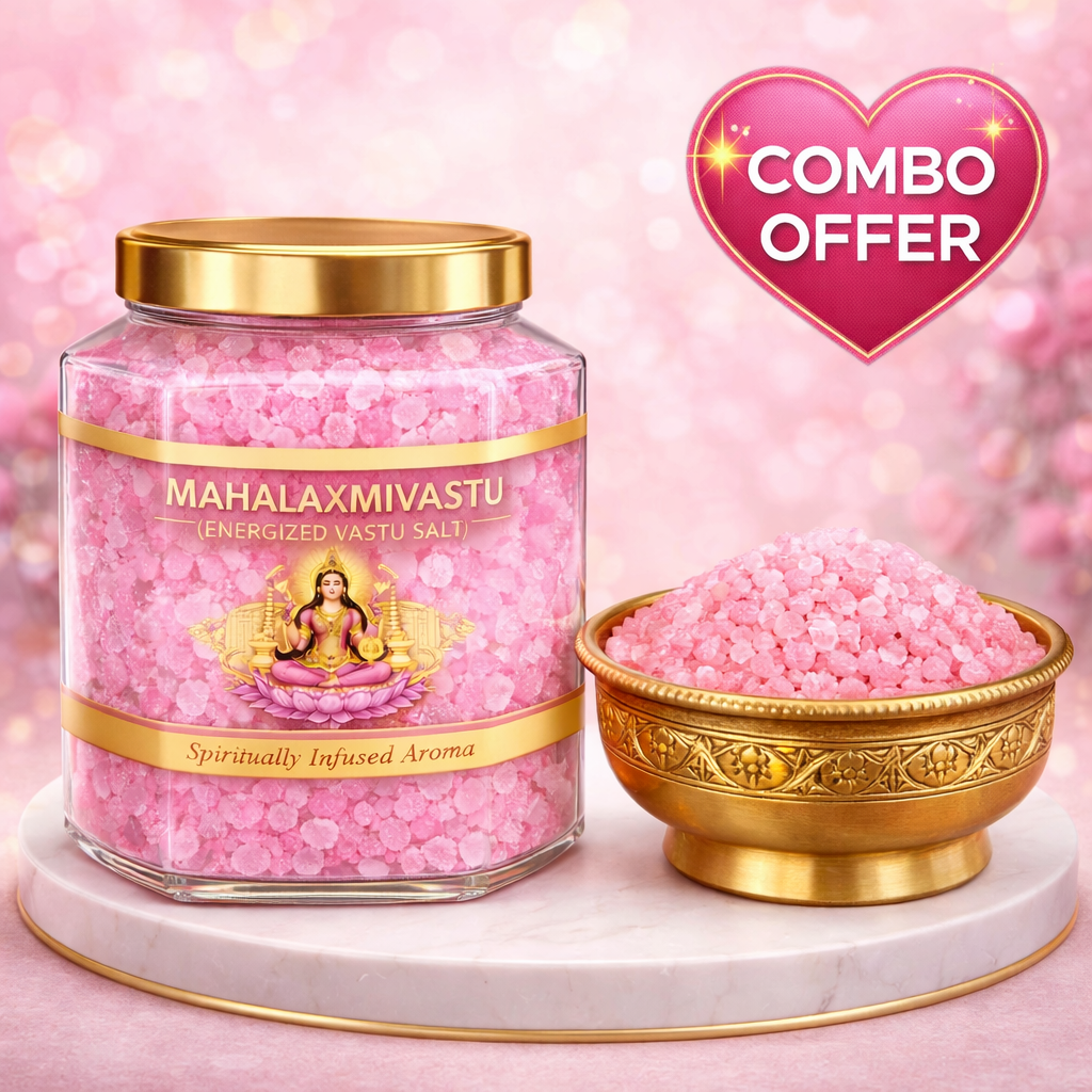 MAHALAXMIVASTU             💗 Marital Bliss Ritual Combo
350g Energized Vastu Salt + Sacred Brass Bowl