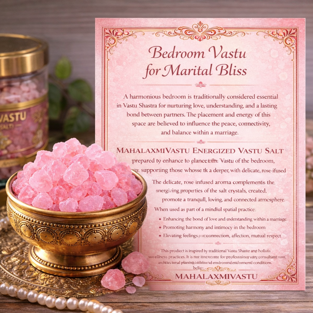 MAHALAXMIVASTU             💗 Marital Bliss Ritual Combo
350g Energized Vastu Salt + Sacred Brass Bowl